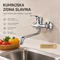 Kuhinjska Zidna Slavina sa Dugim Izljevom 360° Topla i Hladna Voda