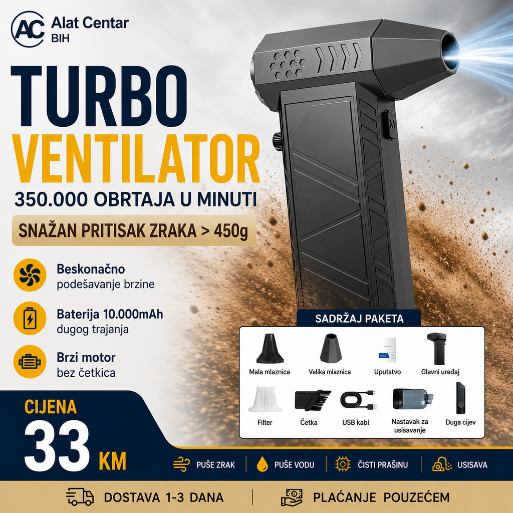 Mini Turbo Jet Fan bežični ventilator