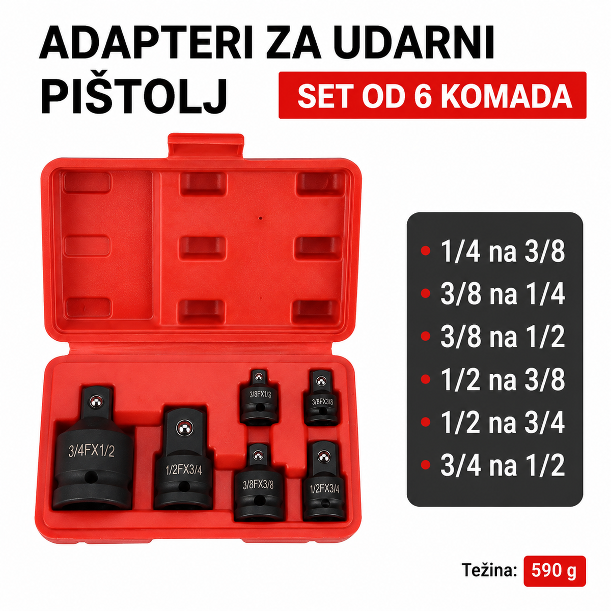 Set prelaznih adaptera za gedore