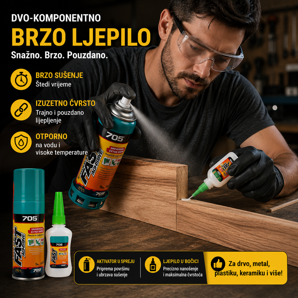 705 Ljepilo sa Aktivatorom – Brzo i Snažno Lijepljenje