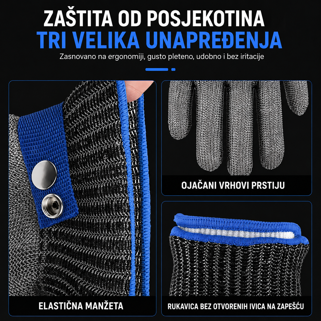 Rukavice Otporne na Rezanje – Zaštitne Radne Rukavice od Čeličnih Vlakana