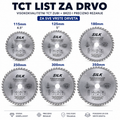TCT Cirkularni List za Drvo | Dostupne Dimenzije 115–600 mm (4.5″–24″ inča)