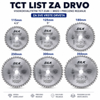 TCT Cirkularni List za Drvo | Dostupne Dimenzije 115–600 mm (4.5″–24″ inča)