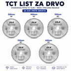 TCT Cirkularni List za Drvo | Dostupne Dimenzije 115–600 mm (4.5″–24″ inča)