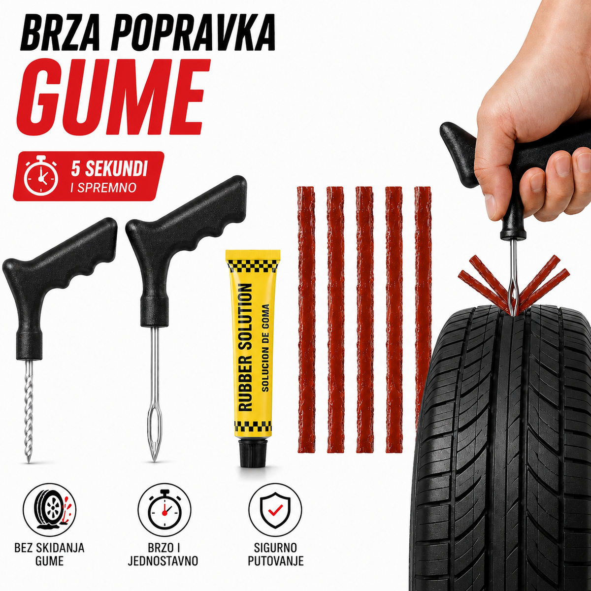 Set za brzu popravku automobilskih guma